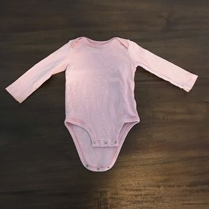 Pink and White Striped One Piece Bodysuit Size 18M